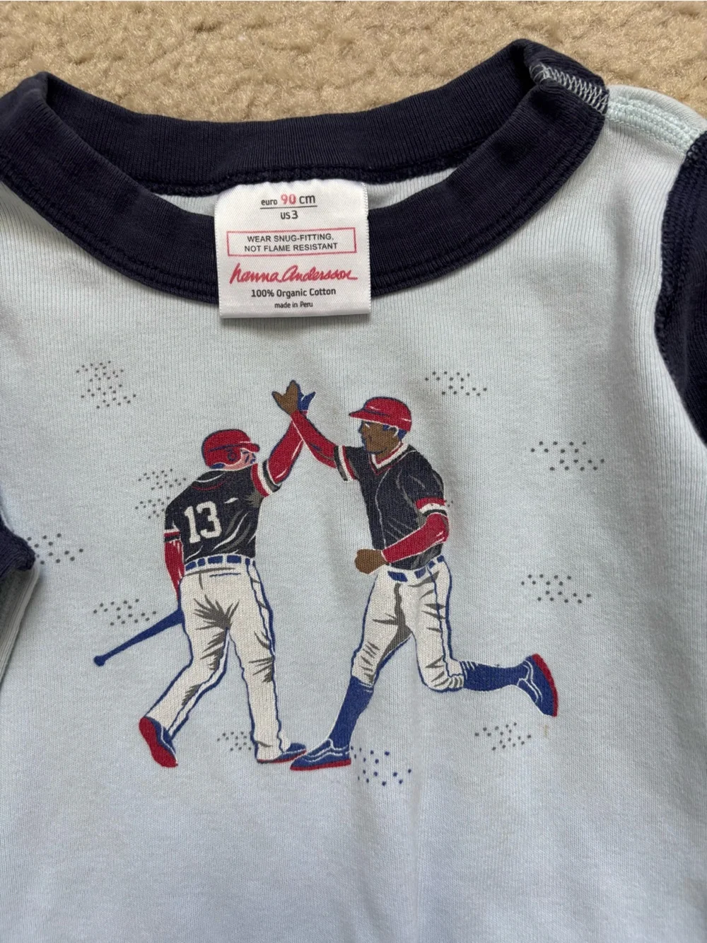 3T Hanna Andersson Baseball Pajama set